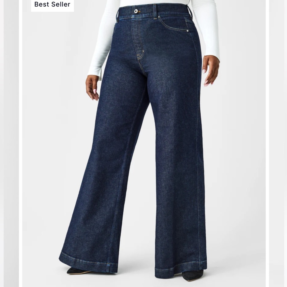 Spanx Indigo Wide Leg Jeans 1X Tall